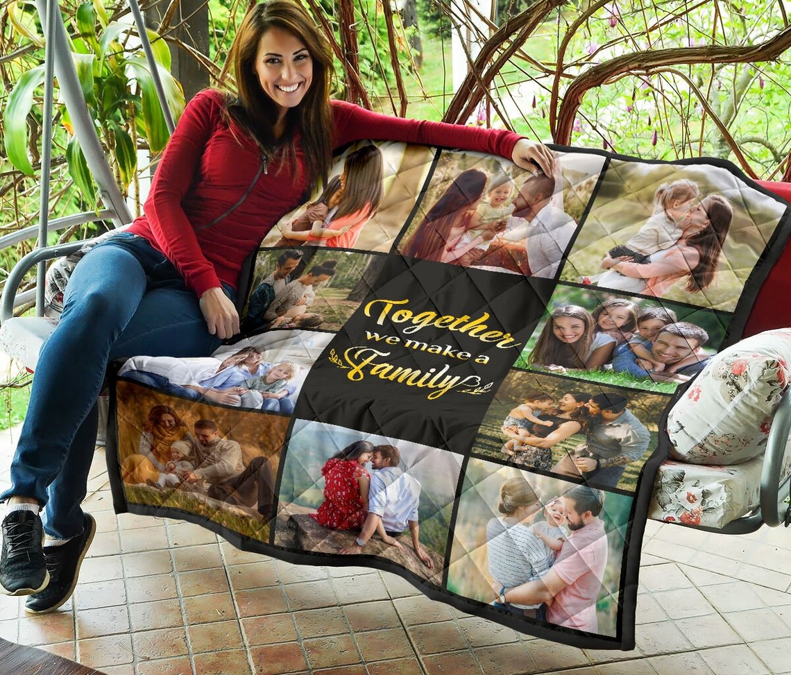Custom Photo Quilt Blanket Family Custom Quilt Personalized Etsy