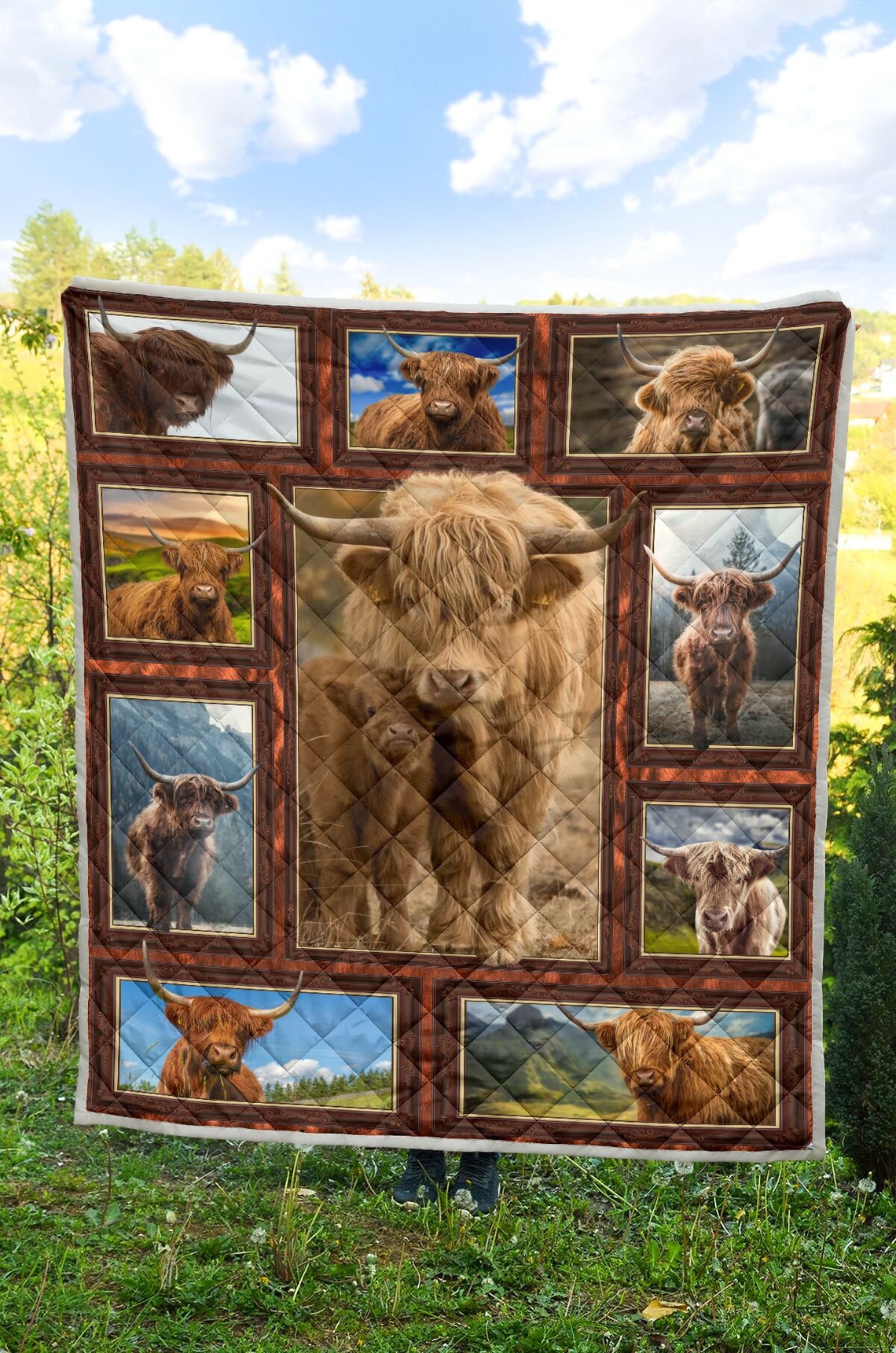 3d Highland Cow Quilt Love Cow Quilt Blanket Perfect Gifts Etsy