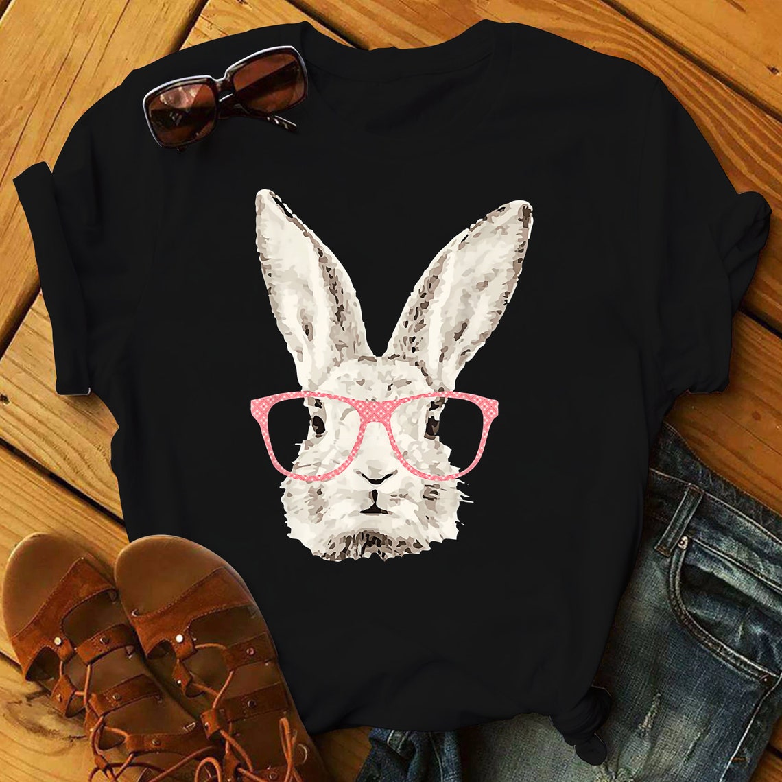 Cute Bunny Rabbit Pink Glasses Funny Hipster Easter Gift | Etsy