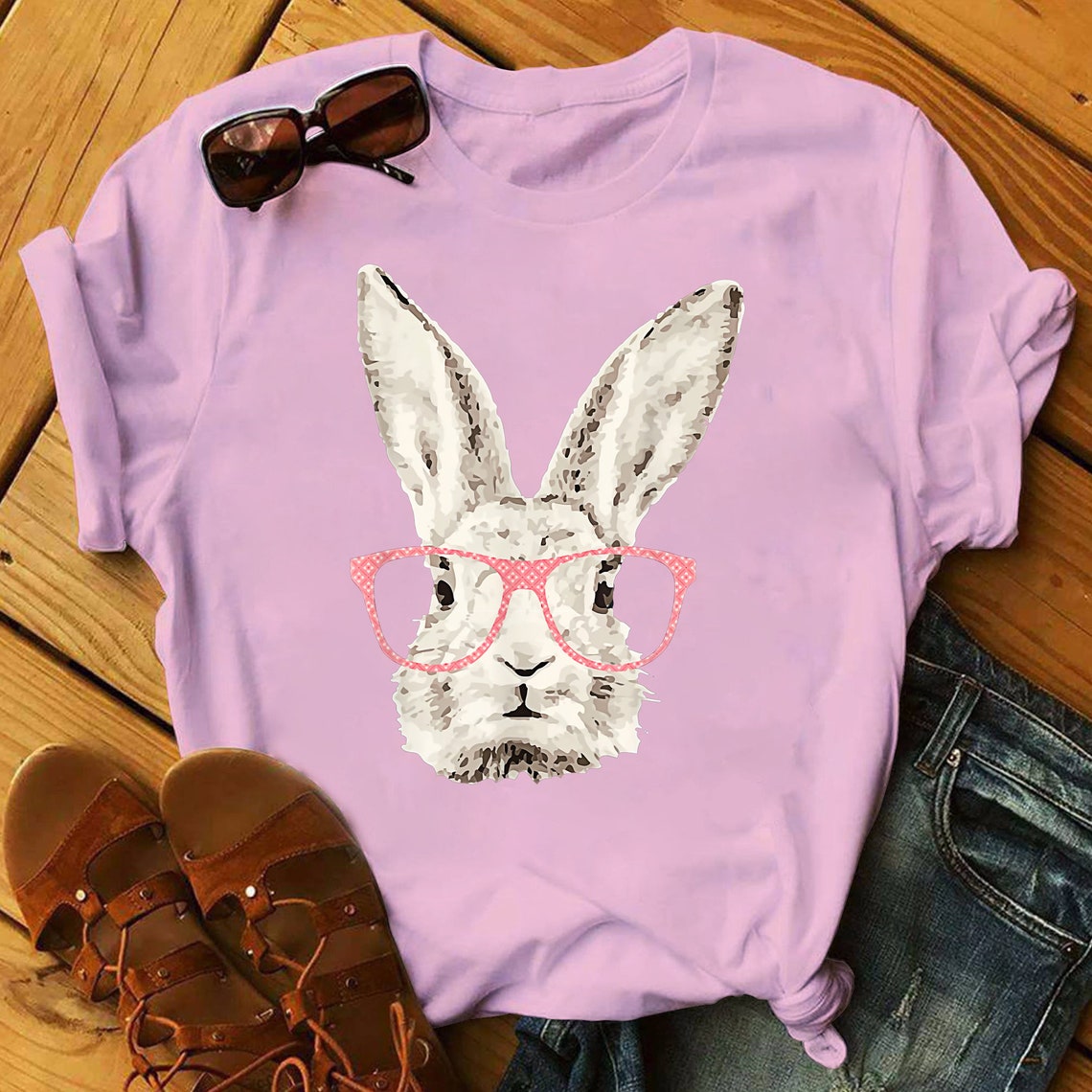 Cute Bunny Rabbit Pink Glasses Funny Hipster Easter Gift | Etsy