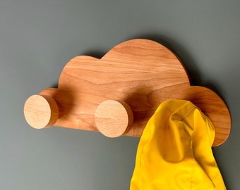 Elegant Wall Coat Rack for Children: Recycled Solid Wood Perfect for the Bedroom