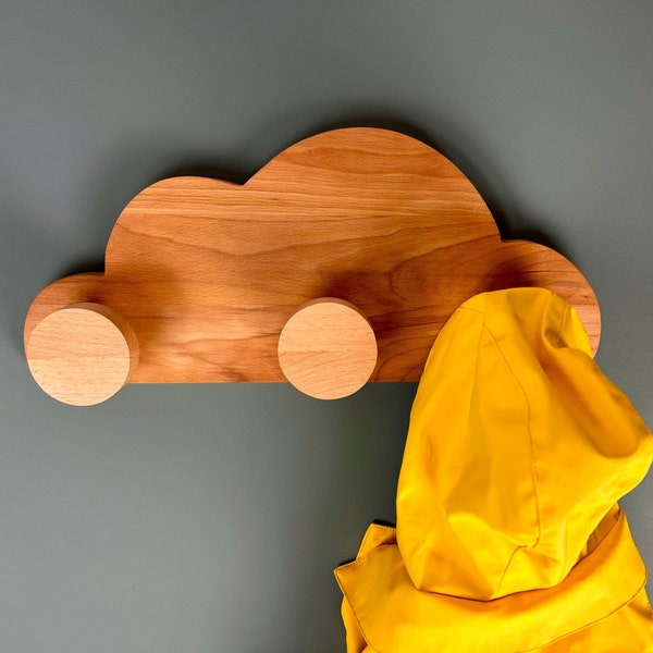 Porte-manteau mural enfant en Bois Massif Recyclé