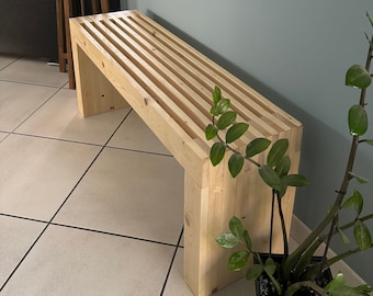 Recycled Solid Wood Entryway Bench - Eco-Friendly and Elegant