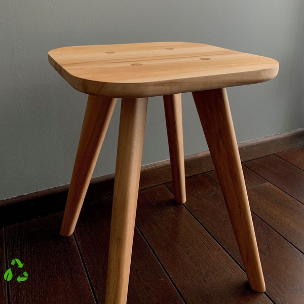 Table d'appoint ou Tabouret support de plante en bois massif hêtre recyclé