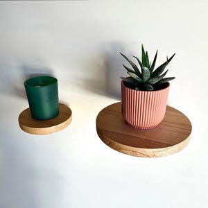 Mensola Rotonda da Parete in Legno Massello Riciclato - Design Minimalista, Ecologico e Fatto a Mano - Perfetta per Piante, Decorazione e Conservazione