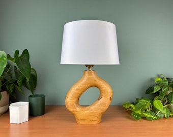 Table lamp | solid wood light fixture | natural decorative bedside lamp | Recycled solid beech wood | TORN
