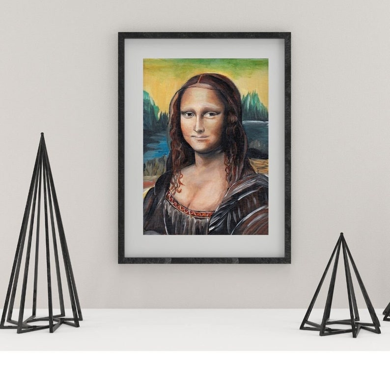 Mona Lisa Canvas Acrylic Painting mona Lisa Art Leonardo Da Etsy