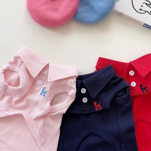 Personalized Dog Clothes Polo Tee Small Dog Clothes Cat Clothes Puppy Clothes Kitten Clothes Dog Polo Shirt Cat Tee Custom Name Pet Gifts