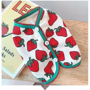 Sweet Strawberry Dog Clothes Puppy Clothes Cat Clothes Pet Clothes Small Dog Clothes Vest Pet Tops Small Dog Clothing Clothes for Small Dogs