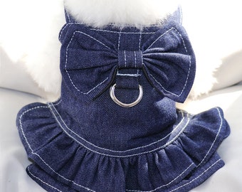 Denim Dog Dress Dog Shirt Small Dog Clothes Cat Clothes Puppy Clothes Girl Dog Clothes Dog Costume Dog Lover Gifts Cute Designer Dog Clothes