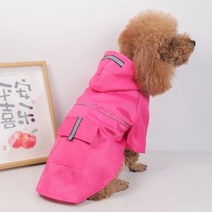 Personalized Pet Raincoat Waterproof Thin Lightweight Outdoor Reflective Jacket Windbreaker for Small Dogs Custom Names Dog Clothes