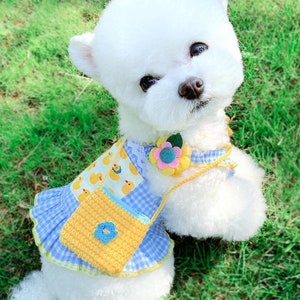 Spring Summer Sunflowers Dog Dress Puppy Clothes Girl Dog Dress Chihuahua Clothes Dresses For Dogs Cute Puppy Clothes Pet Lover Gifts