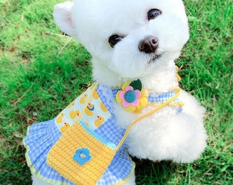 Spring Summer Sunflowers Dog Dress Puppy Clothes Girl Dog Dress Chihuahua Clothes Dresses For Dogs Cute Puppy Clothes Pet Lover Gifts