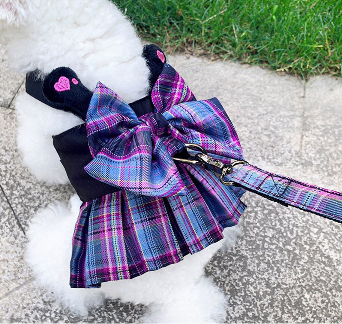 Pet Harness Dress and Leash Set Cute Elegant Dog Clothes Puppy Etsy