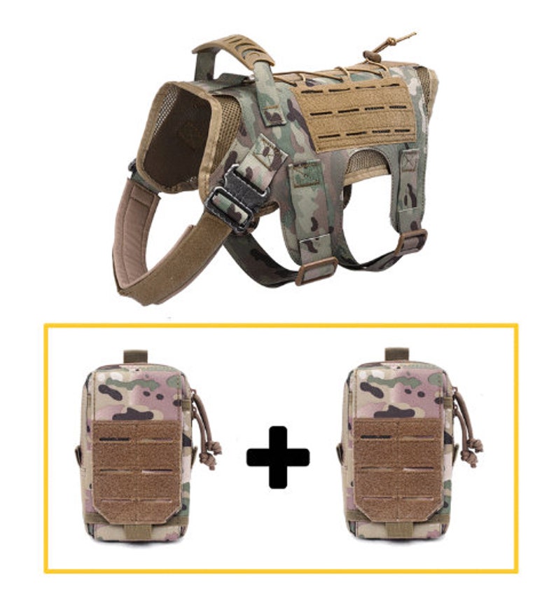 Tactical Dog Harness No Pull With Pouch Military Dog Harness Etsy