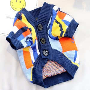 Button Front Knitted Sweater for Cat Dog Stylish Pet Clothes Cute Knitwear Pet Clothing Winter Warm Outfits for Puppy in Autumn Winter