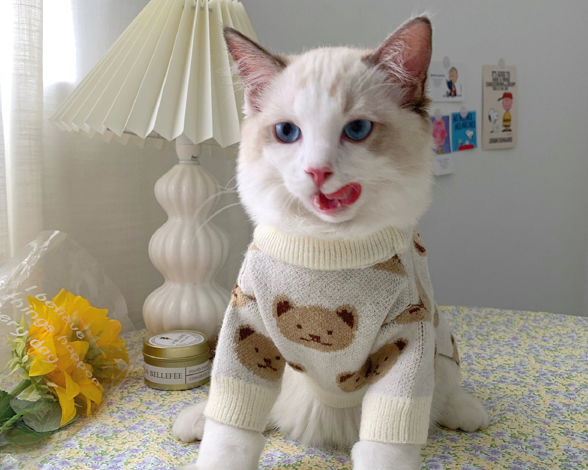 Cat Clothes Puppy Clothes Cat Sweater Pet Tops Pet Clothing Etsy