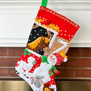 18&quot;- Barnyard Friends Felt Finished Stocking