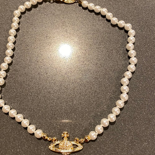 Vivienne Westwood Pearl Necklace Gold - Etsy