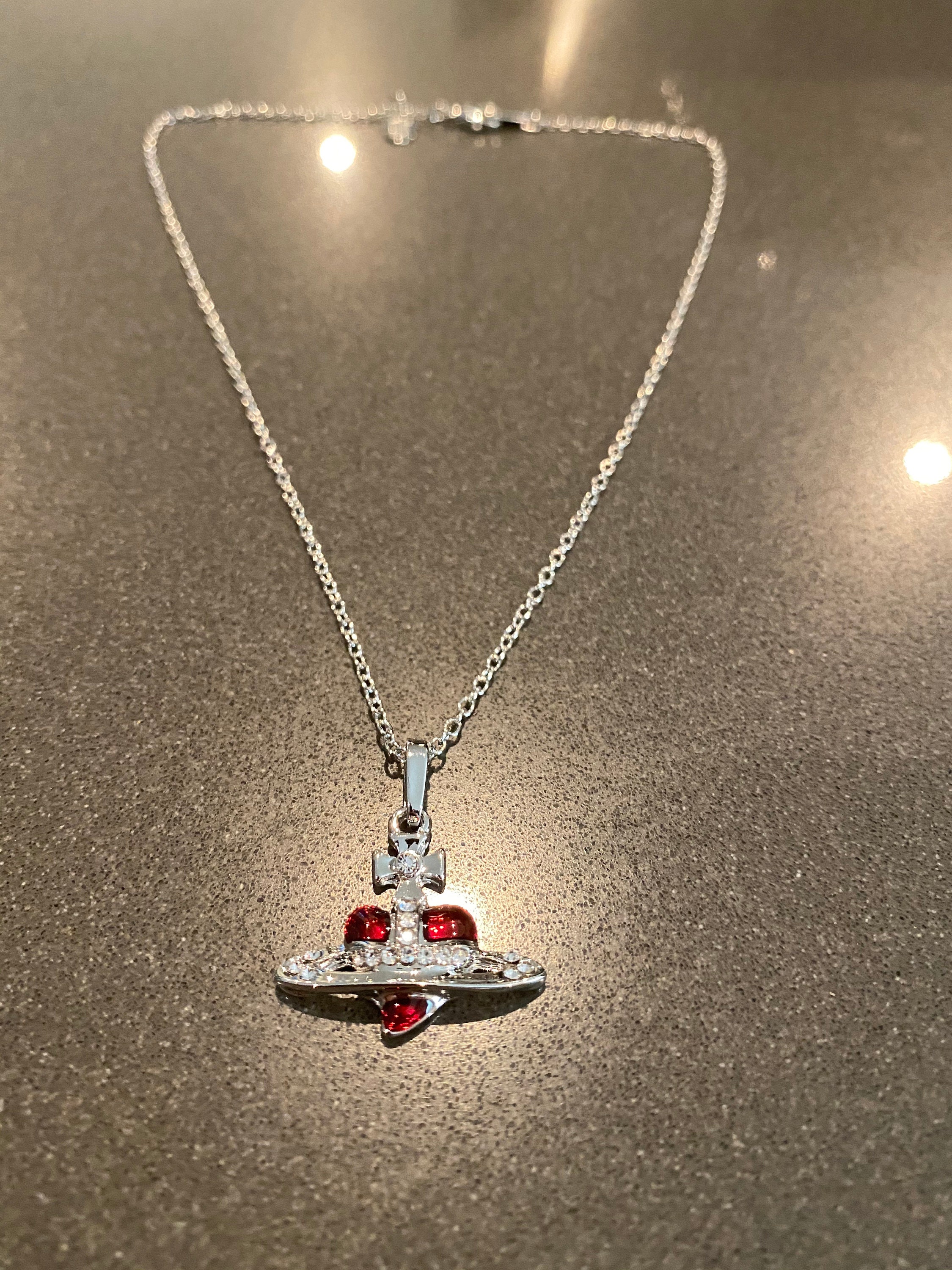 Vivienne Westwood Red Heart Necklace 