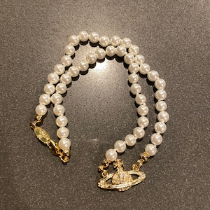 Vivienne westwood pearl necklace gold Clearance