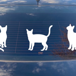 Cat Silhouette Decal, Cat Decal For Car Window, Cat Mom Decor, Cat Decor For Car, Cat Car Decal, Cat Stickers Vinyl, Cat Lover Gift Women