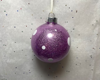 Glitter Polka Dots Ornament, Christmas Ornaments Handmade, Ball Ornaments, Christmas Gift, For Mom, For Friend, For Sister, For Pets