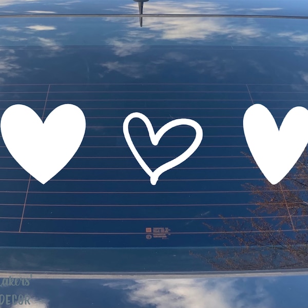 Heart Decal, Just Married Removable Car Decal, Wedding Decal For Car, Custom Wedding Decor, Just Married Car Sticker, Wedding Gift, Car Sign