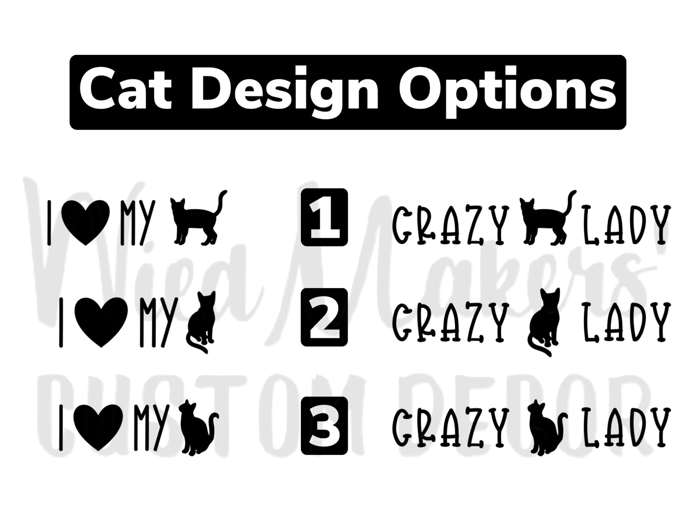 Crazy Cat Lady Sticker Etiqueta De Vinilo-Funny Amor familiar Figura ventana de coche de parachoques