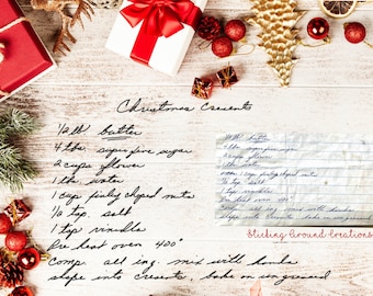 Convert Handwritten Recipe and More To SVG File, Converted SVG, Custom SVG, Handwriting Christmas Gift, Cut File, Hand Traced, Birthday Gift