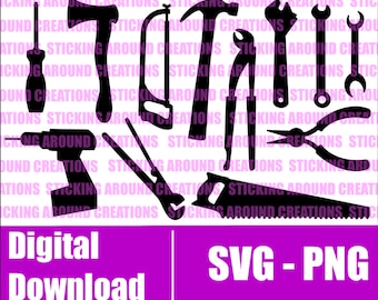 Mechanic Tools SVG Bundle: Handyman Silhouette (Digital Download)