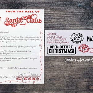 Carta personalizada de Papá Noel, carta de Papá Noel, regalo de Navidad para niños, carta escrita a mano para Papá Noel, regalo de Navidad para niños