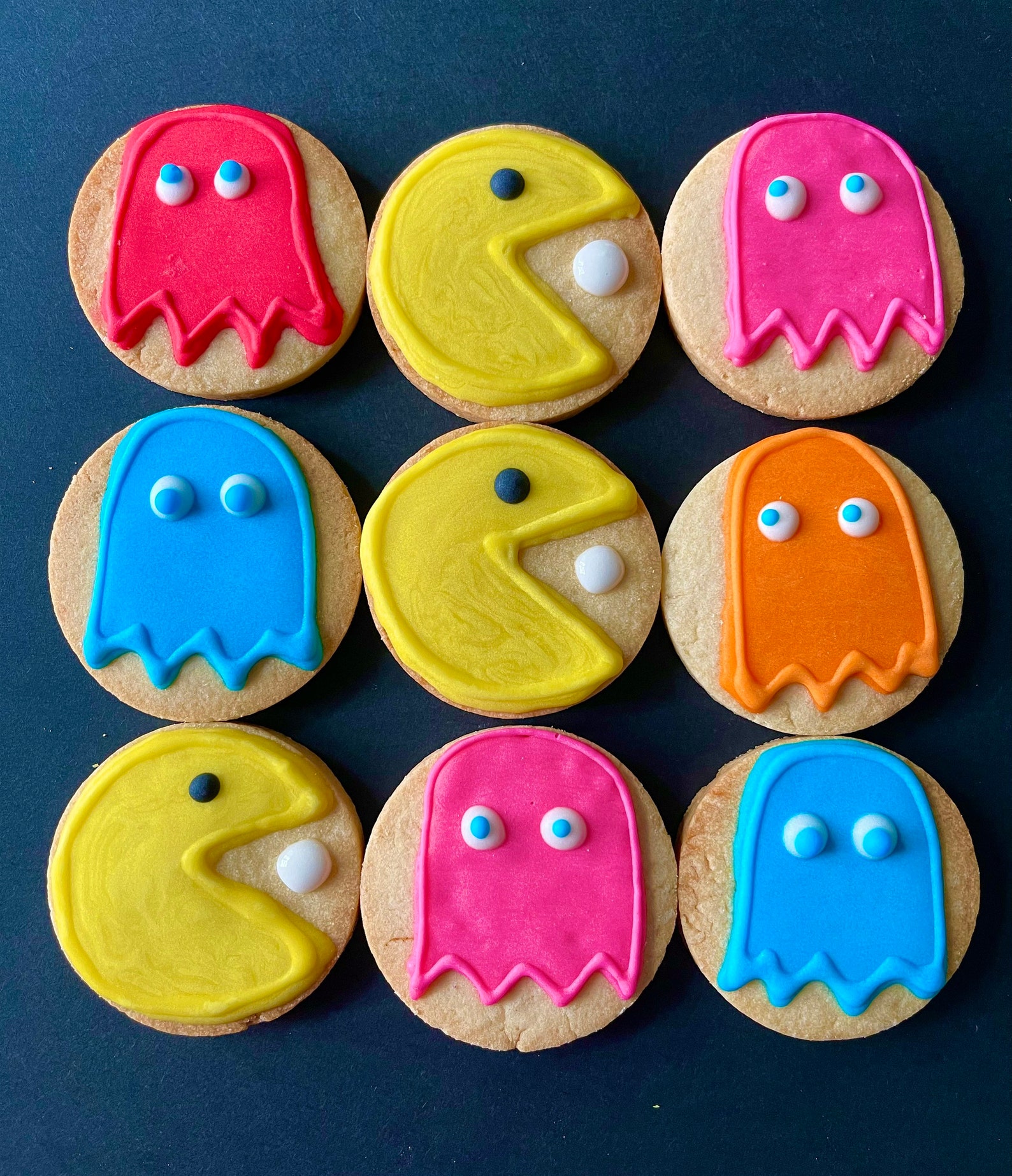 80's decorated cookies pac man cookies set vintage game | Etsy