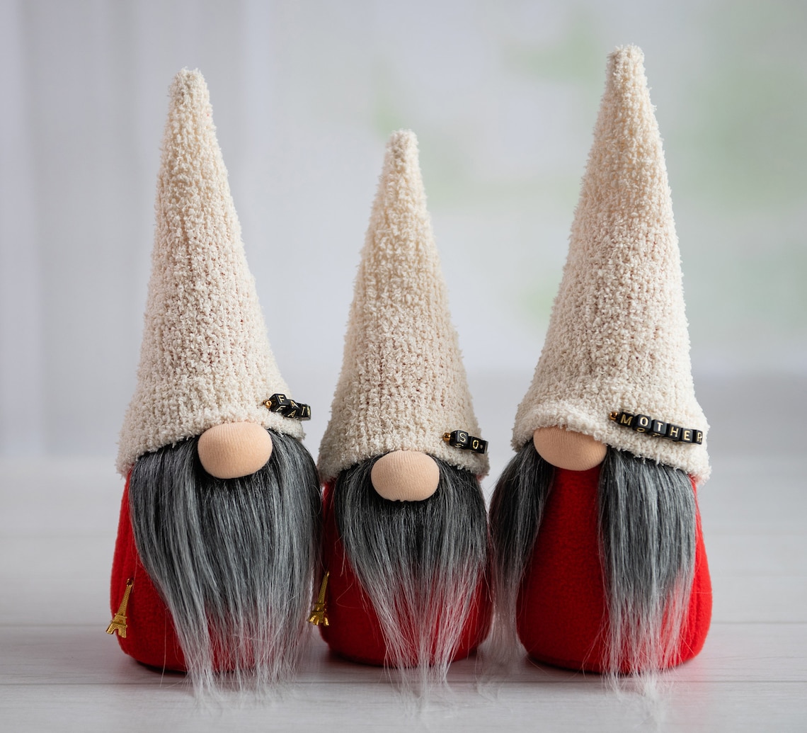 Family of gnome. Paris theme decor. Baby shower gnome. Gnome Etsy