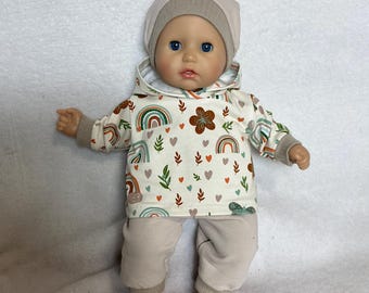 Conjunto de 3 piezas de ropa para muñecas de 36 cm.