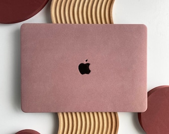 Frosted Leather Pink Hard Case Cover for MacBook Air 13 M1 M2 13.6 Macbook Pro 13 14 16 15 Air 13 12 inch Laptop