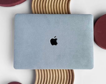 Light Blue Suede Leather Hard Case Cover for MacBook Air 13 Macbook Pro 13 14 16 15 Air 13 12 inch Laptop