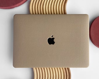 Dune Tan Leather Hard Case Cover for MacBook Air 13 Case Macbook Pro 13 14 16 15 Air 13 12 inch Laptop 2022 M2 A2681 A2338