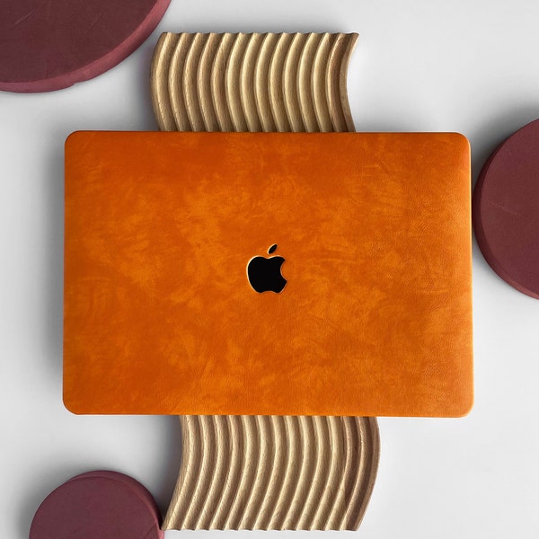 Étui rigide orange progressif en cuir pour MacBook Air 13 Macbook Pro 13 14 16 15 Air 13 ordinateur portable 12 pouces