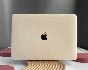 Ivory Suede Leather Hard Case Cover for MacBook Air 13 Macbook Pro 13 14 16 15 Air 13 12 inch Laptop