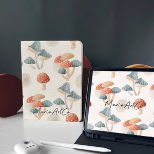 Mushroom Cartoon iPad Book Cover Personalised iPad 9.7 10.2 Pro 11 10.5 12.9 inch Air 4 Mini 5 iPad Case Stand iPad Case 9 7 iPad Pro 2021
