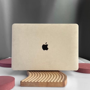 Ivory Suede Leather Hard Case Cover for MacBook Air 13 Macbook Pro 13 14 16 15 Air 13 12 inch Laptop