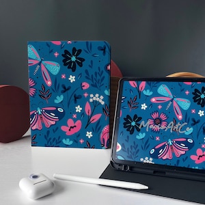 Cartoon Butterfly Flora iPad Book Cover Personalised iPad 9.7 10.2 Pro 11 10.5 12.9 inch Air 4 iPad Case Stand iPad Case 9 7 iPad Pro 2021
