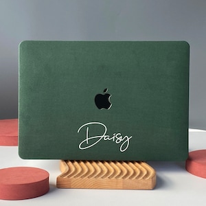 Custom Dark Green Suede Leather Unique Hard Case Cover for MacBook Air 13 Case Macbook Pro 13 14 16 15 Air 13 12 inch Laptop case