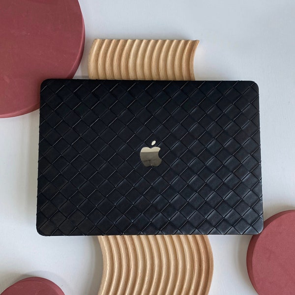 Weave Leather Black Hard Case Cover for MacBook Air 13 Macbook Pro 13 14 16 15 Air 13 12 inch Laptop M2 2022