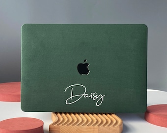 Custom Dark Green Suede Leather Unique Hard Case Cover for MacBook Air 13 Case Macbook Pro 13 14 16 15 Air 13 12 inch Laptop case