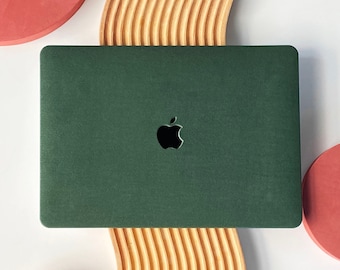Dark Green Suede Leather Unique Hard Case Cover for MacBook Air 13 Case Macbook Pro 13 14 16 15 Air 13 12 inch Laptop case