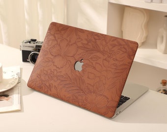 Cinnamon Spice Floral Pattern Hard Case Cover for MacBook M2/M3 Air 13" Macbook Pro 13 14 16 15 Air 12 inch 2023 2022 Unique Laptop Case