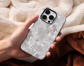 Hand-drawn Delicate Flowers Personalized iPhone Case For iPhone 15 14 12 13 11 Pro Max, 13 Mini Case, 14 / 15 Plus iPhone X Cover