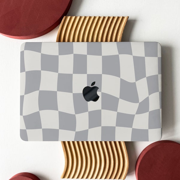 Grey Chessboard Hard MacBook Case Cover for MacBook M1/M2 Air 13 Case 2023 New Macbook M3 Pro 13 16 15 Case Air 12 inch Laptop